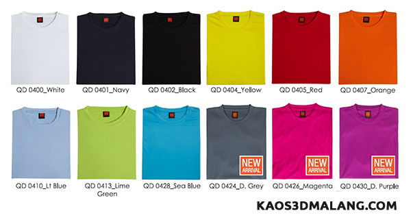 Jenis-jenis warna Kaos Polos - Kaos 3D Malang