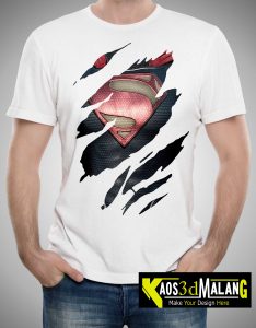 Kaos Superman Putih 3D