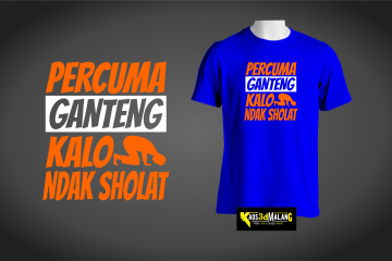 Kaos Santri Percuma Ganteng Kalo Ga Sholat