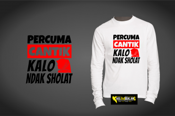 Kaos Santri Percuma Cantik Kalo Ga Sholat