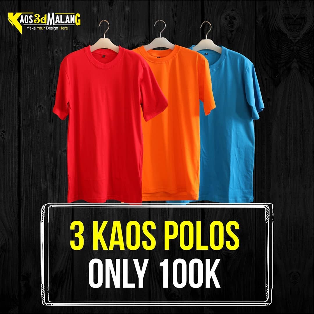 Promo Kaos Polos 3 kaos hanya 100k