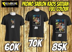 Promo! Kaos + Sablon Satuan Full Color Cuma 60k!