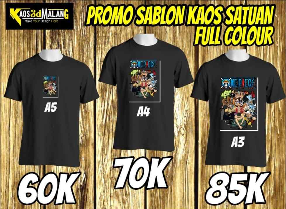 Promo Sablon Kaos Satuan Full Color - Kota Malang